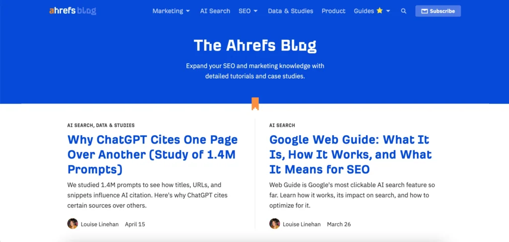 Ahrefs blog